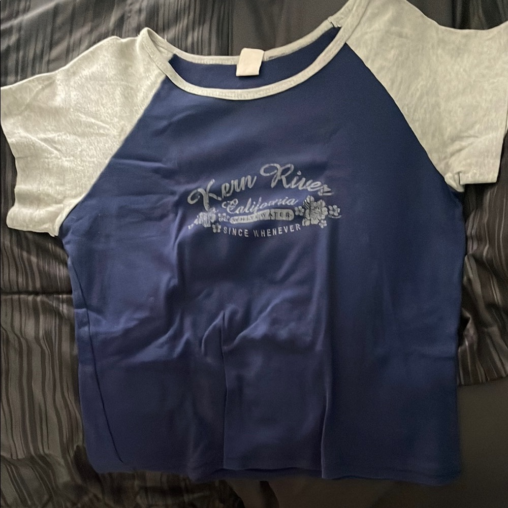 Blue and White Kids Raglan Shirt